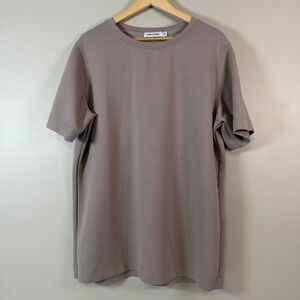 Carin‎ Wester Buttery Soft Scandi Style Short Sleeve Crew Neck Pullover Taupe